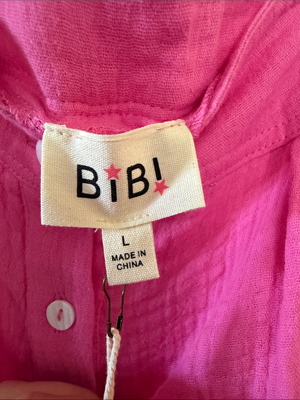 BiBi Hot Pink Sleeveless Button-Front Jumpsuit - Picture 3 of 12